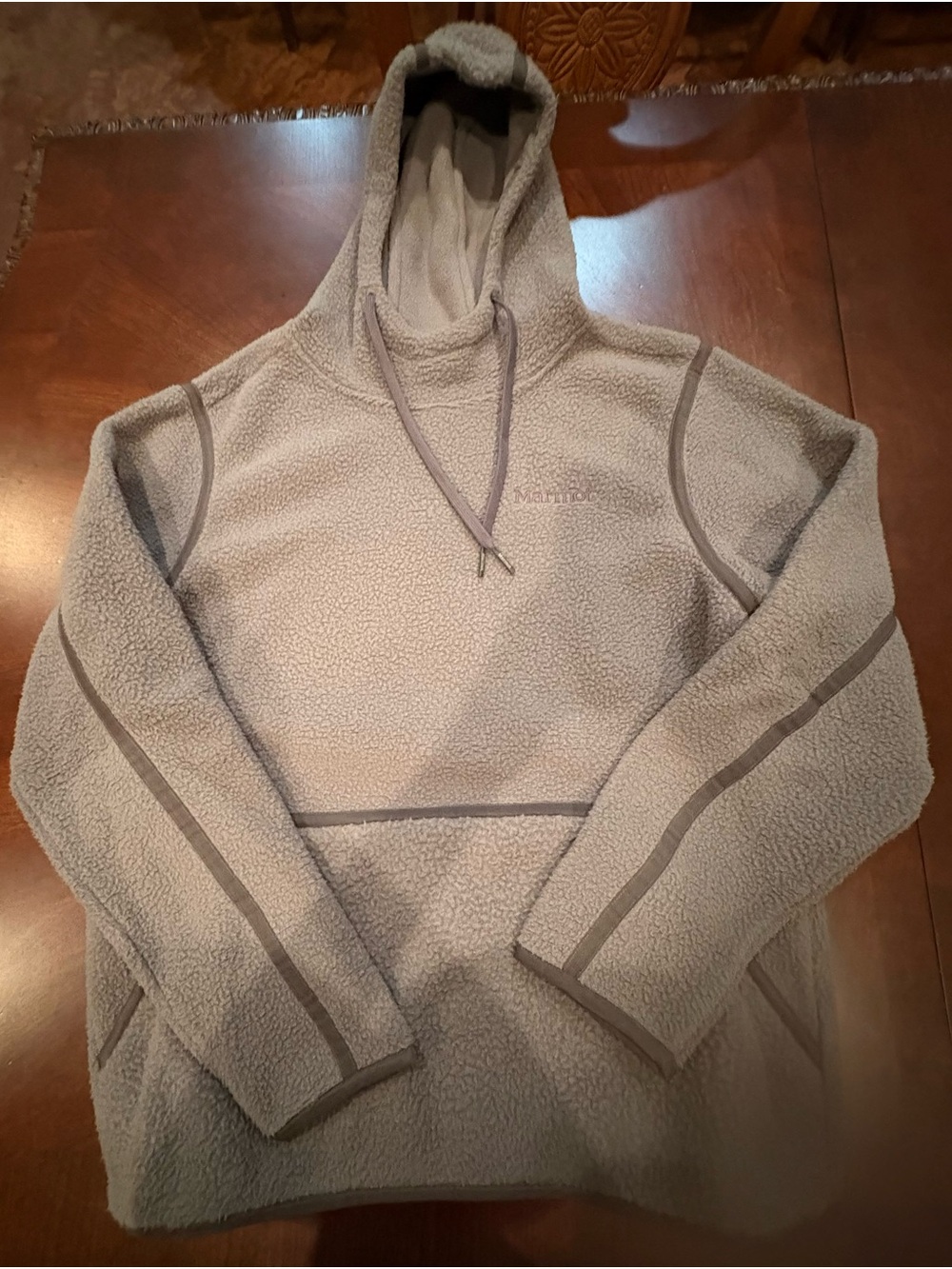 Marmot Light Gray Sherpa Crewneck Hoodie
